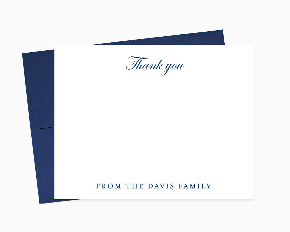 Thank You Personalized Stationery Note Cards with Envelopes, Personalized Note Gift Set, Thankful Notecards, Family Letters Stationary