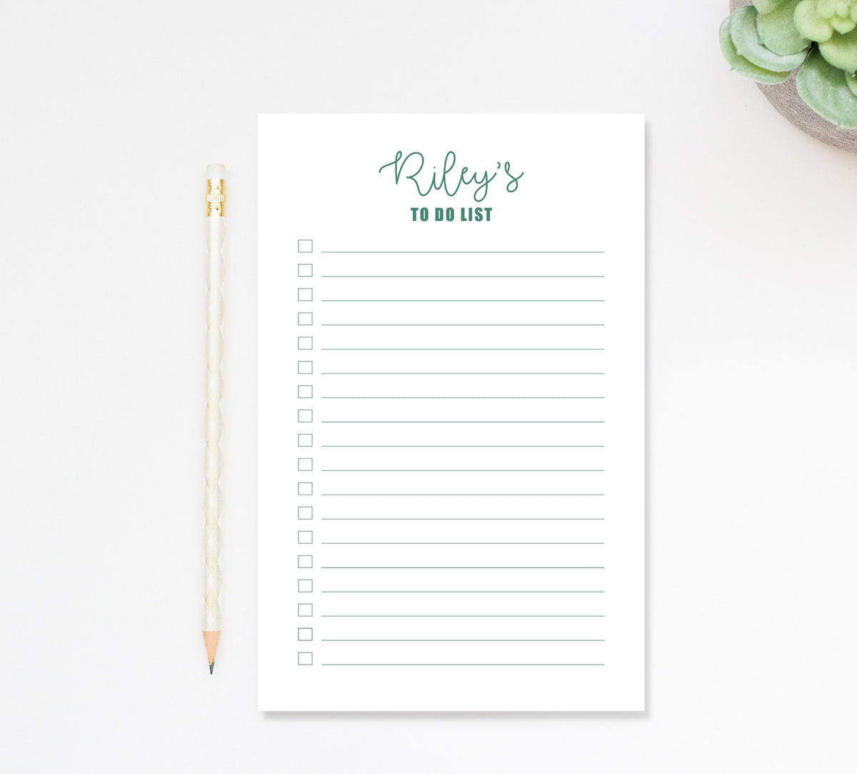 Personalized To Do List Minimalist Notepad with Lines, Custom Notepad Planner for Groceries, Doctor Notepad, Personalized Kids Notepad Gift