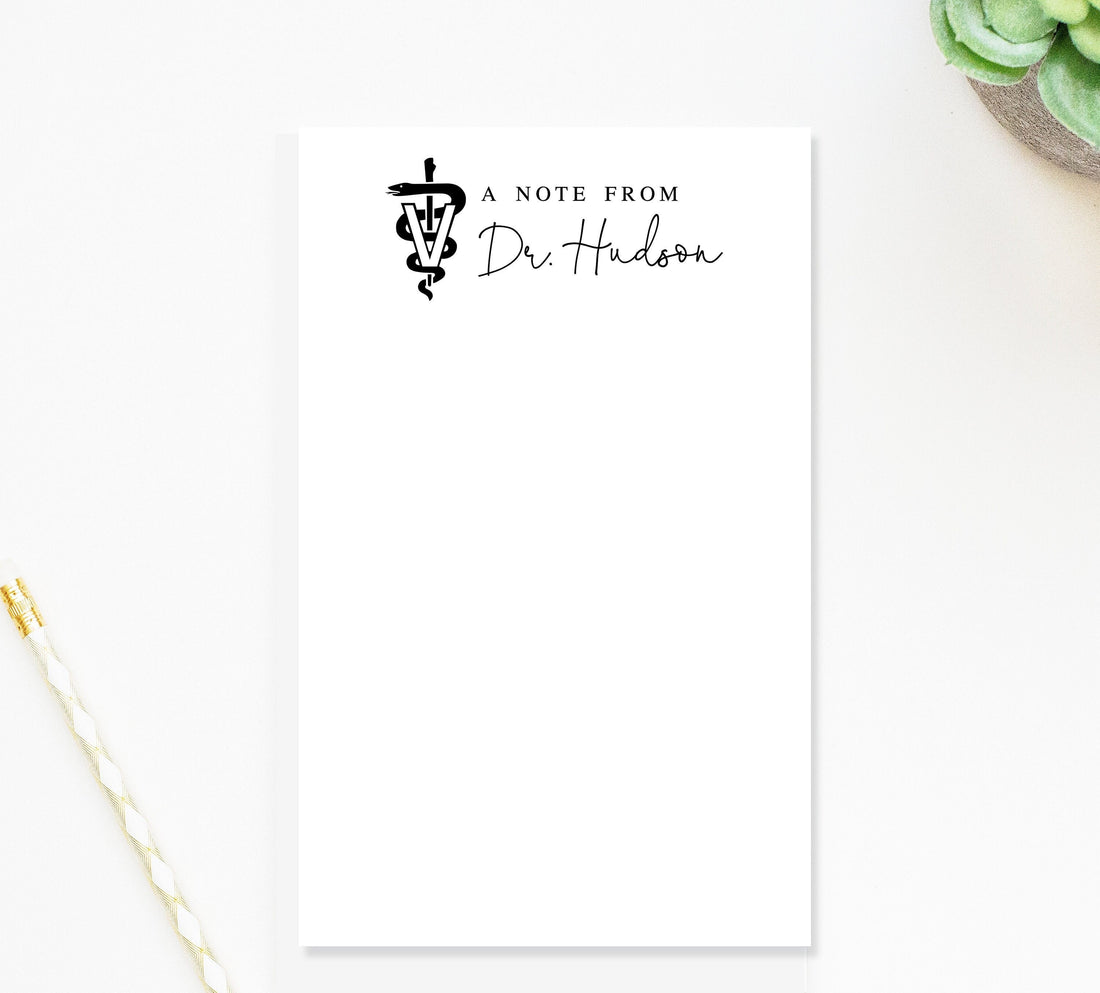Personalized Veterinary Doctor Notepad, A note from Veterinarian Doctors Gift, Personalized Gift, Customized Vet Notepad Stationery Under 25