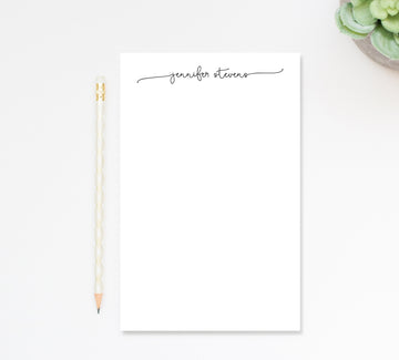 Personalized Script Notepad, Simple and Elegant Notepad, Personalized Notepad Gift for Writers, Customized Notepad Stationery Under 25