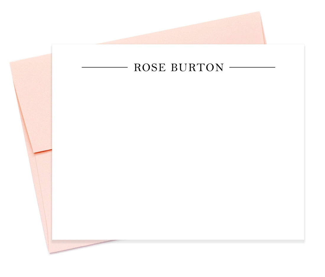 Personalized Lined Simple Stationary Cards Gifts Set for Mom for Him for Business, Flat Thank You Notes, Custom Cards and Envelopes