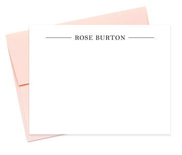 Personalized Lined Simple Stationary Cards Gifts Set for Mom for Him for Business, Flat Thank You Notes, Custom Cards and Envelopes