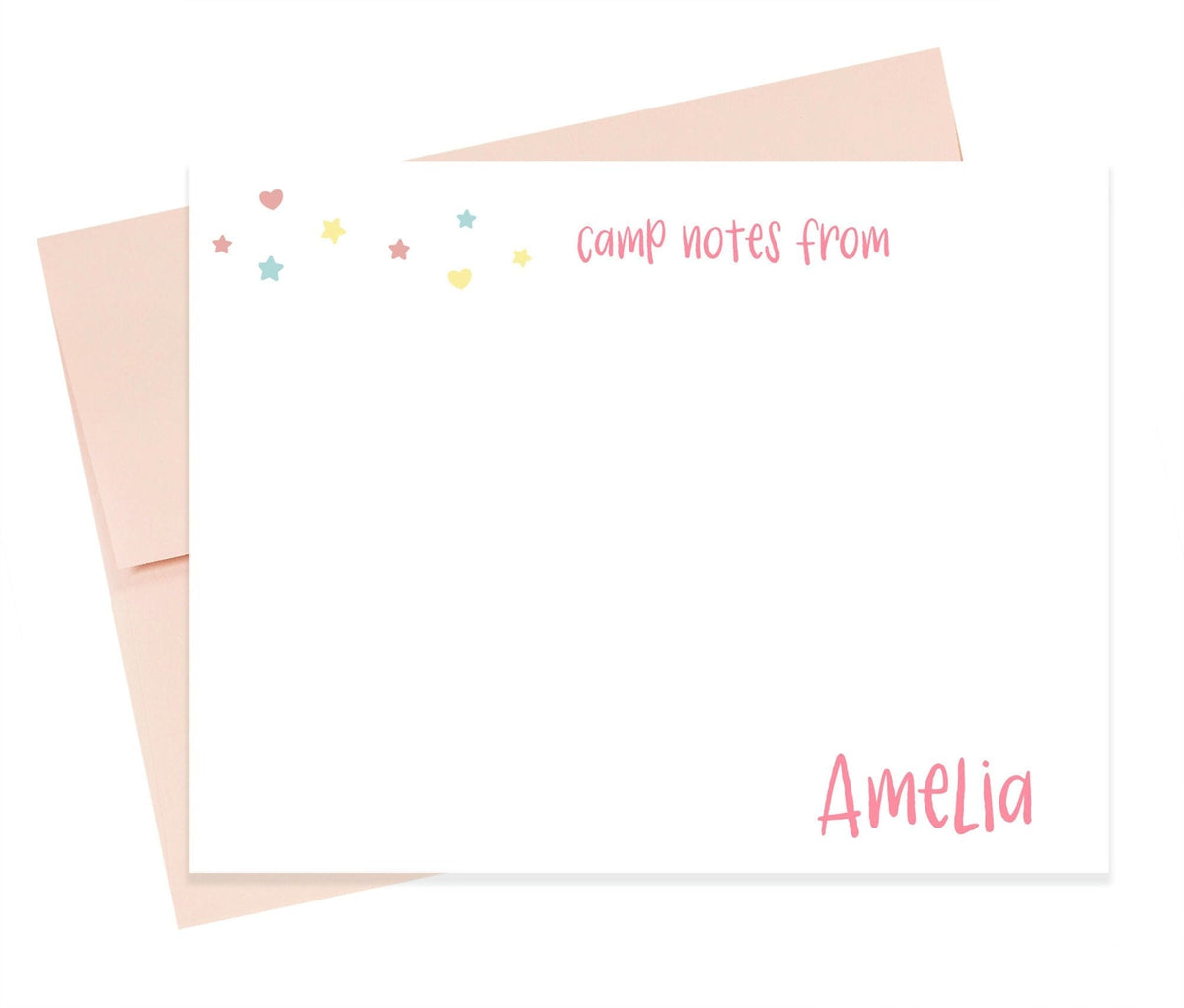 Camp Notes Personalized Stationery Set, Girl Note Cards From Camp, Custom Stationery for Kid, Cute Summer Camp, Personalized Camp Stationary