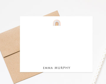 Personalized Stationary Cards for Her, Girls Notecards with Rainbow, Rainbow Thank you Notecards With Envelopes, Rainbow Stationary Set