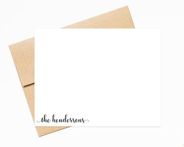 Gift for Family Card Set, Calligraphy Stationary, Stationery Personalized, Custom Stationery, Gift for Family Stationary Set, Flat notecard