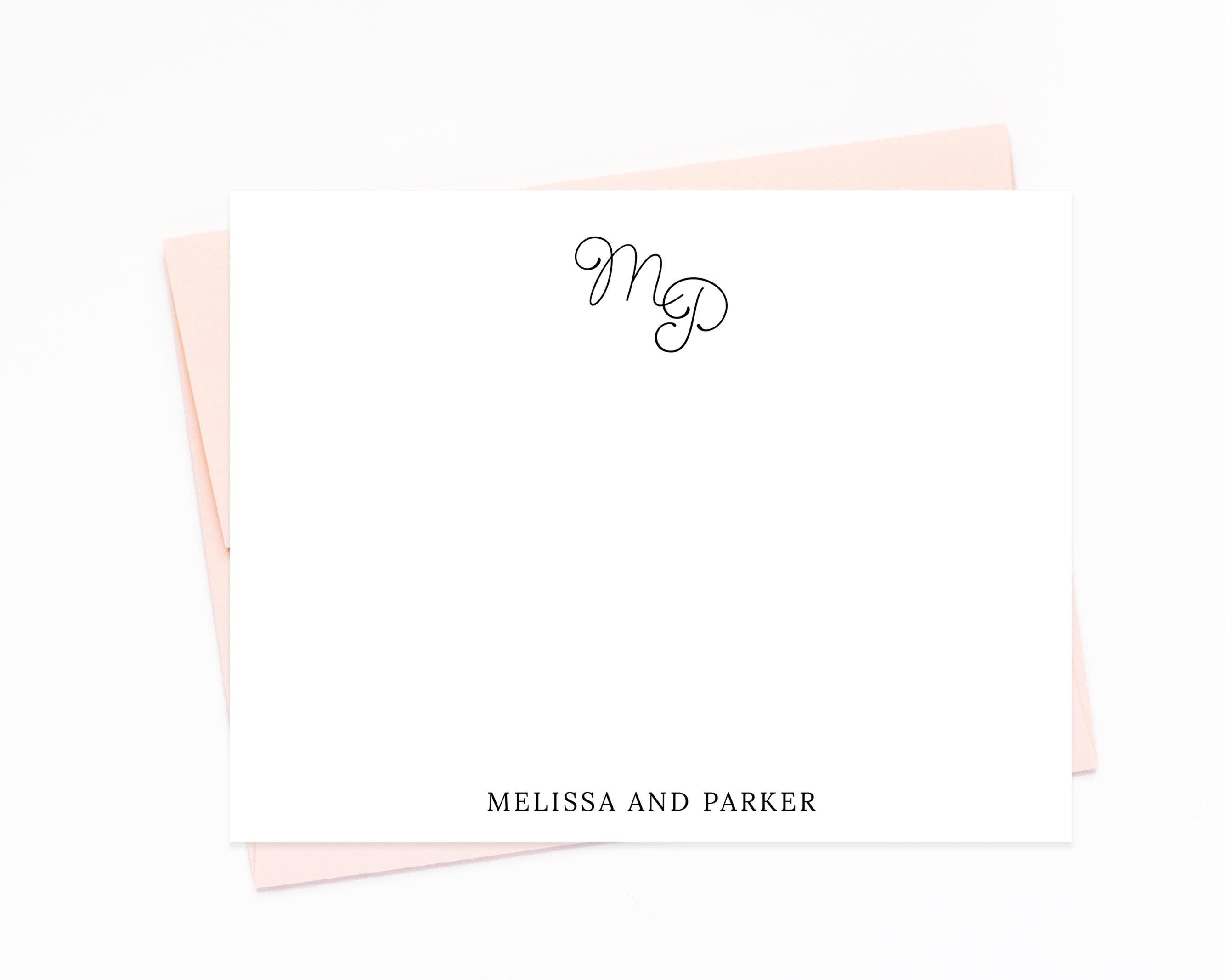 Personalized Wedding Thank You Cards, Stationary Notes with Monogram For Couples, Thank You Cards For Wedding Gift