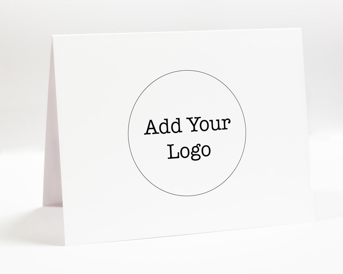 Personalized Folded Card Stationery with Your Business Logo, Thank you Professional Notecards Blank Inside, Set of 10 Cards 10 Envelope