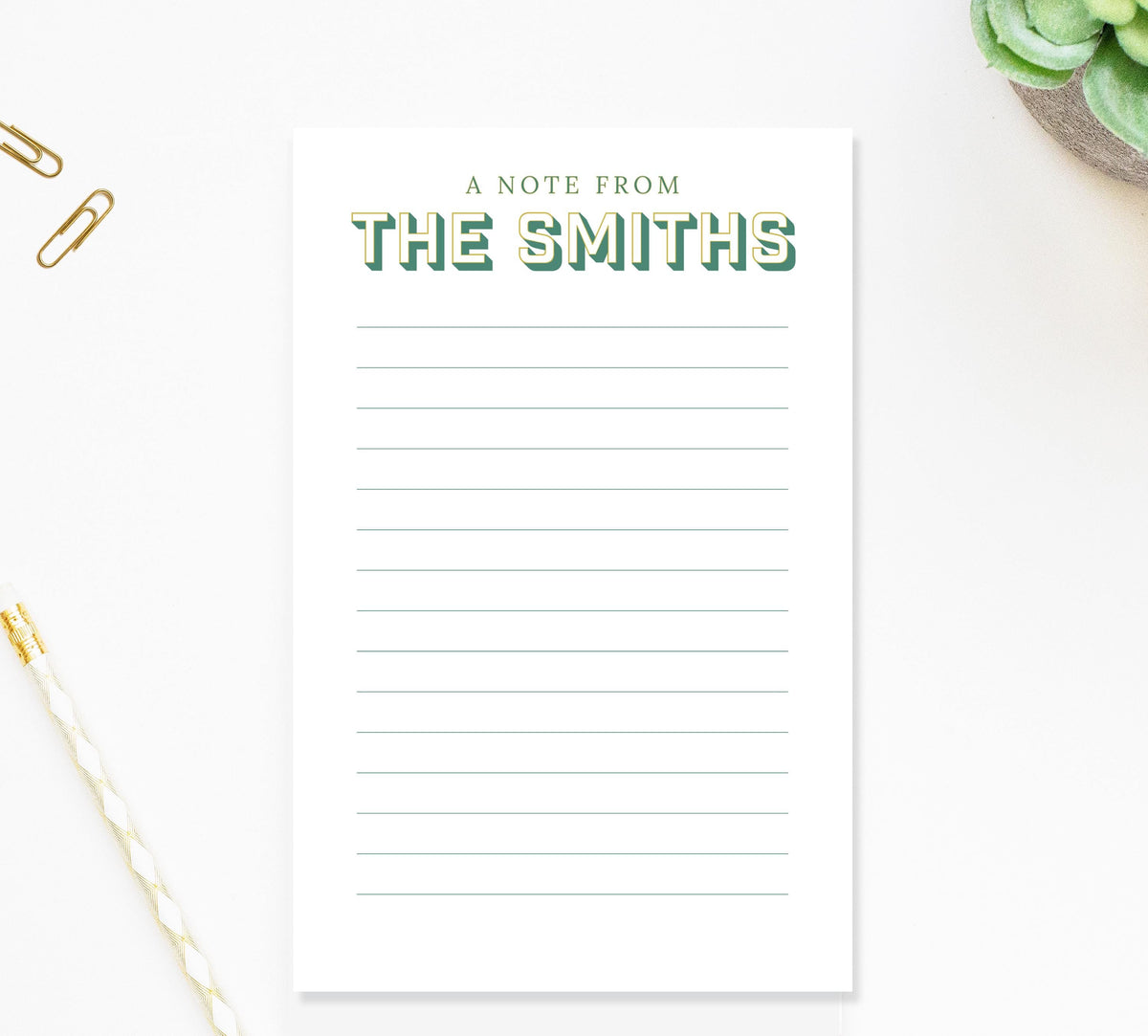 Personalized Gift Notepad for Family, Personalized Custom Note Pad, Family Stationery Notepad for School