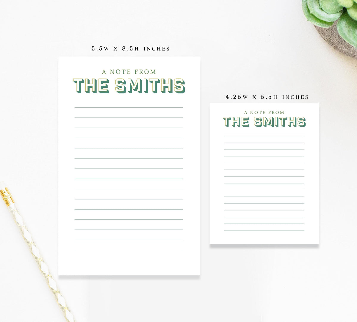 Personalized Gift Notepad for Family, Personalized Custom Note Pad, Family Stationery Notepad for School