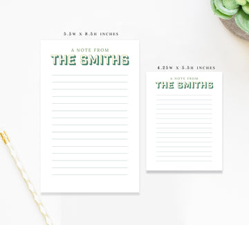 Personalized Gift Notepad for Family, Personalized Custom Note Pad, Family Stationery Notepad for School