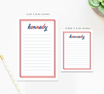 Personalized Bordered Notepad For Kids, Stationery For Him For Her With Name, Custom To Do List Notepad for School