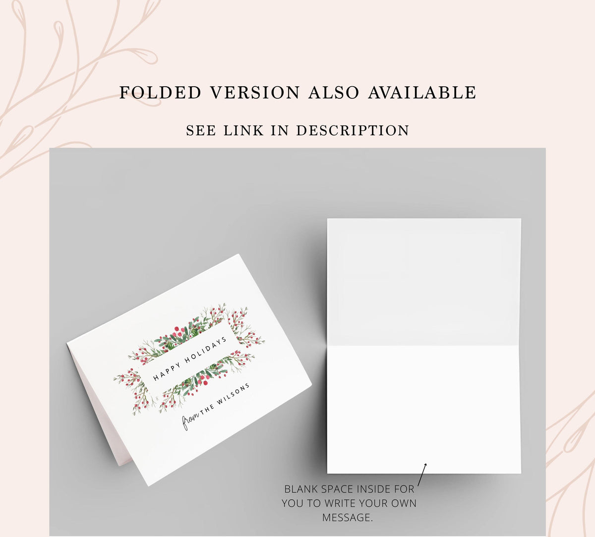 Holiday Note Cards set For Family, Holiday Card Set, Small Holiday Notecards, Quick Stationery, Personalized Note Cards with Envelopes