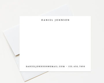 Personalized Stationery For Business with Phone Number Website and Email, Personal Stationery Set, Classic Stationery Gift, Custom Notecard