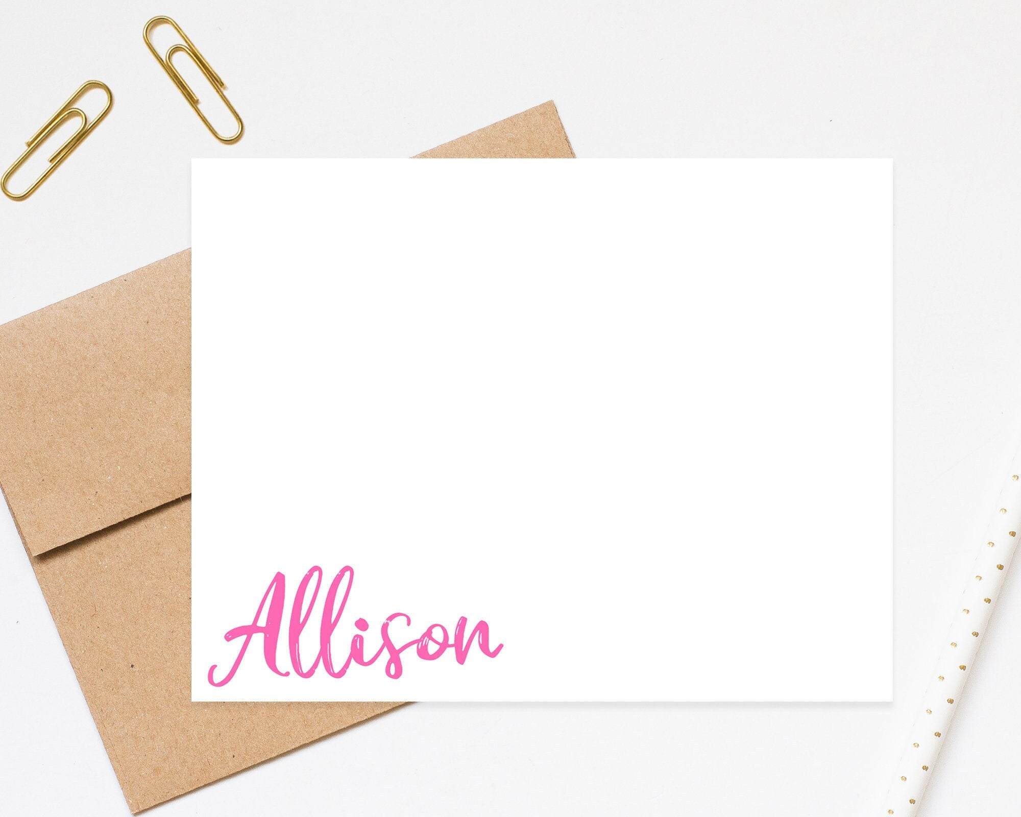 Personalized Stationery, Hostess Gift Idea, Fun Stationary Note Cards, Personal Stationary Gift Set, Custom Notecards with Envelopes