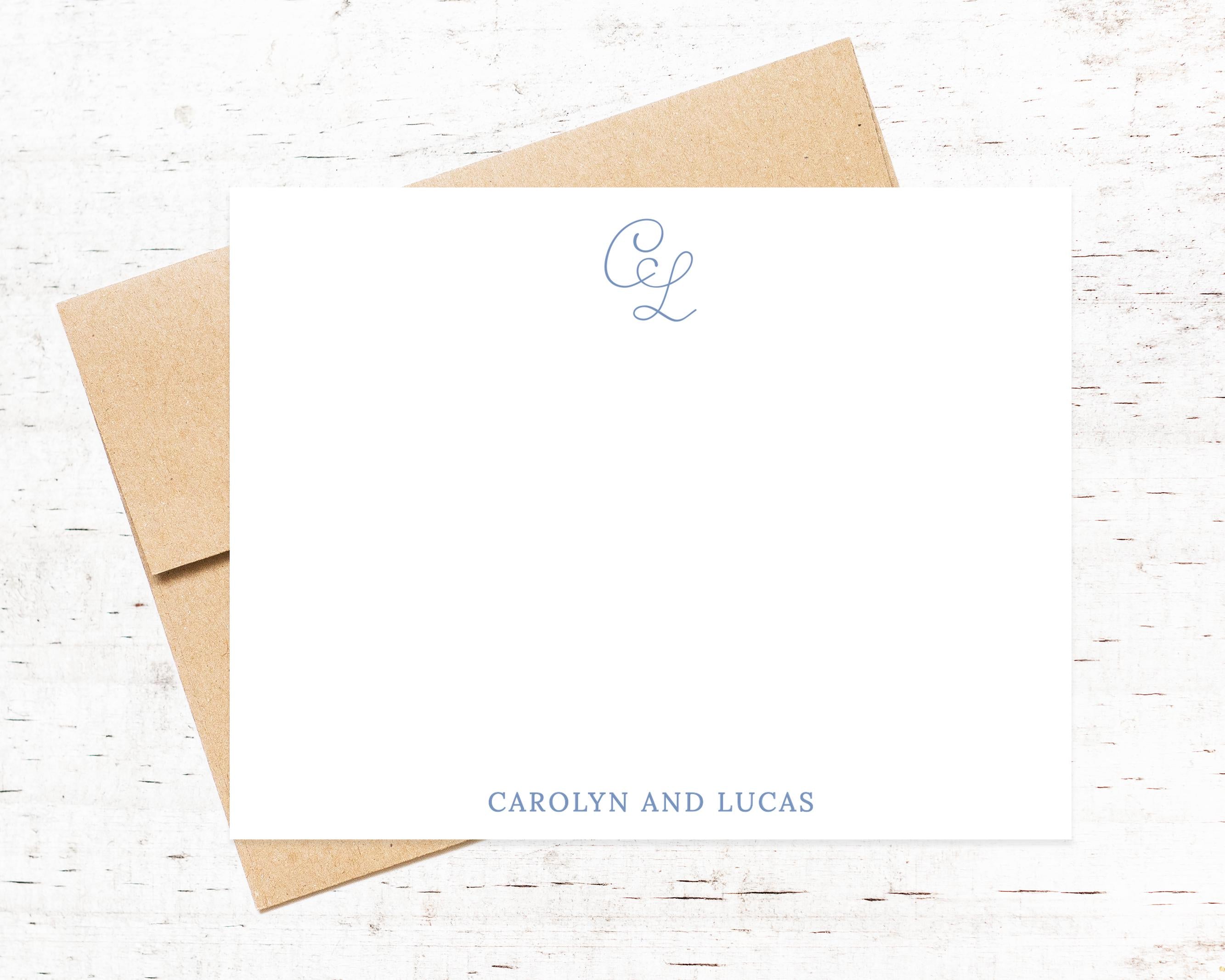 Personalized Wedding Thank You Cards, Stationary Notes with Monogram For Couples, Thank You Cards For Wedding Gift
