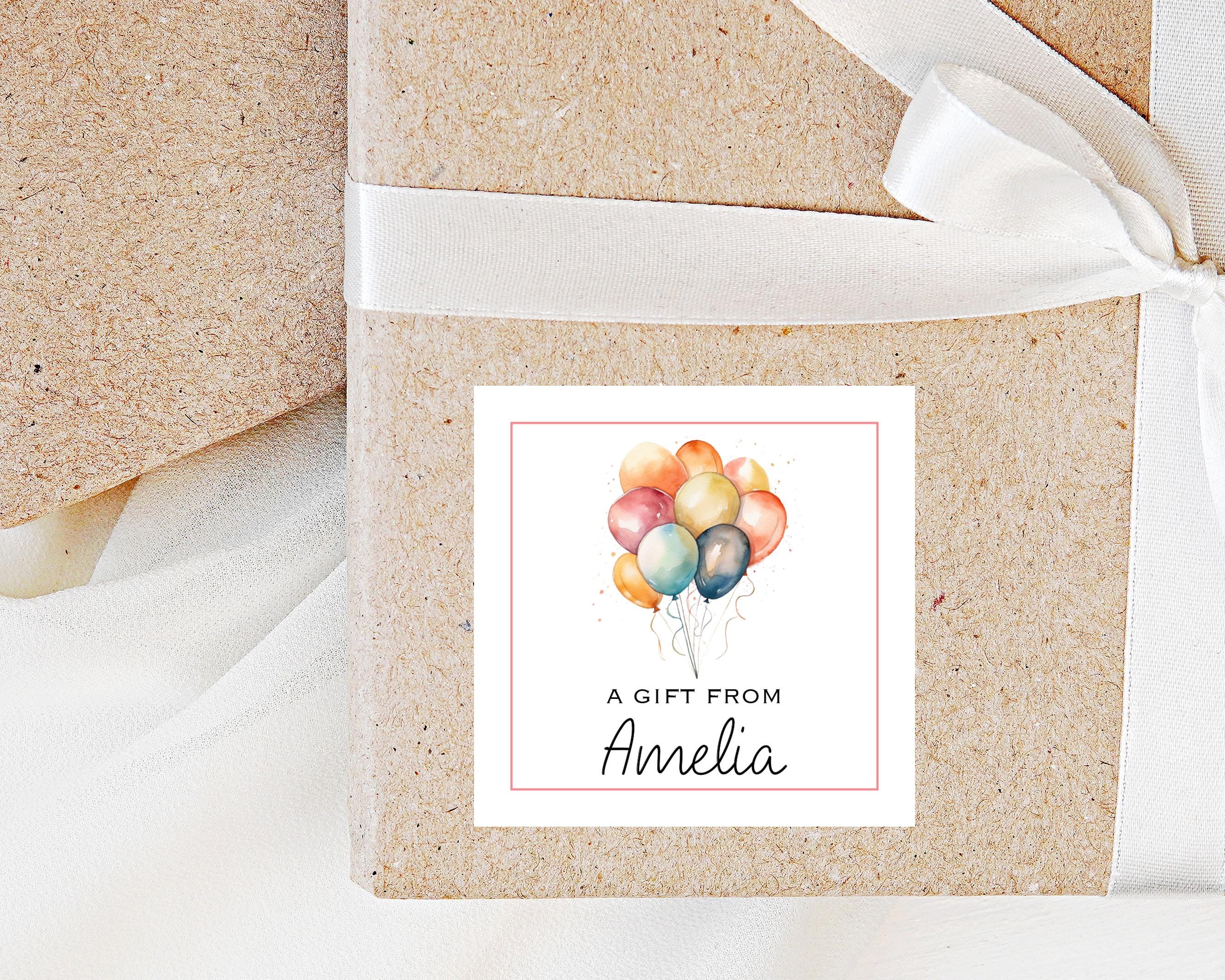 Personalized A gift From Gift Tag with Balloon Design Sticker Enclosure Cards for Gift, Birthday Present Tag