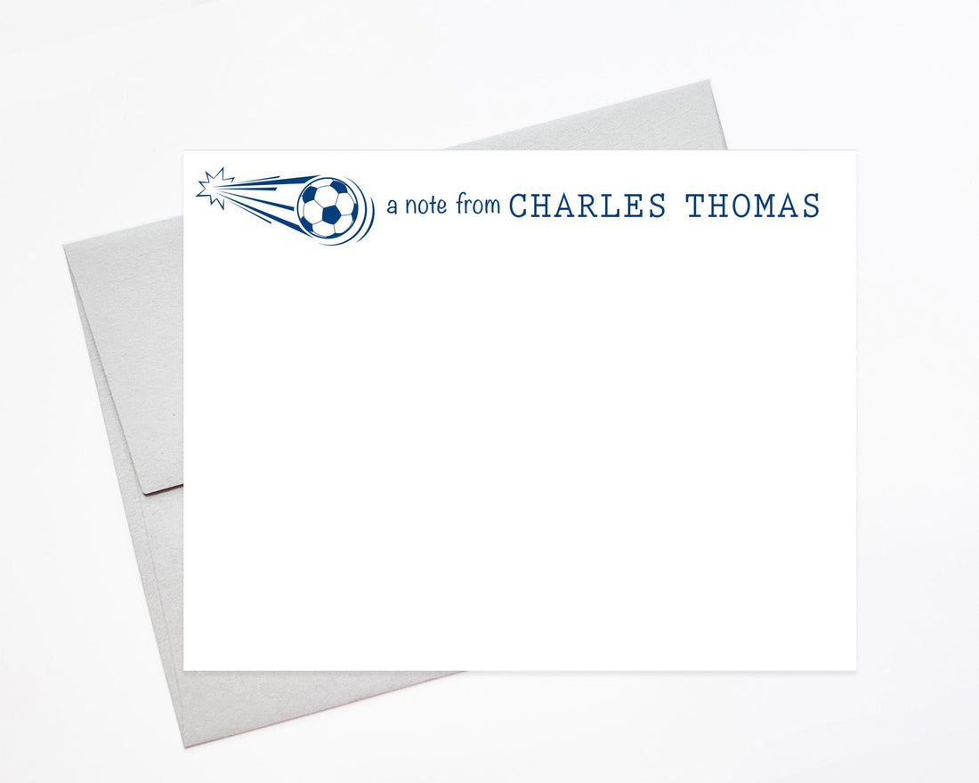 Personalized Stationery Set For Boys Kids, Custom Soccer Stationary with, Gift for Grandkids, Personalized Gift for Girls, Sports Stationery