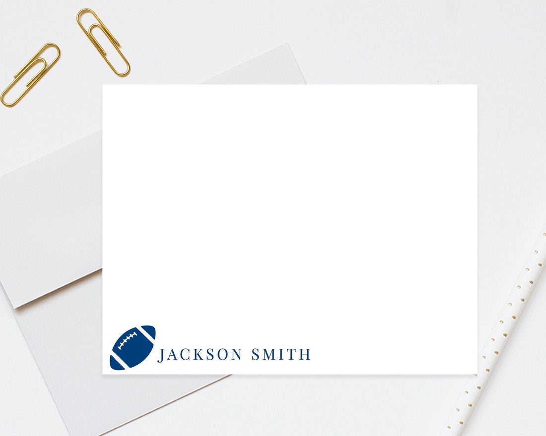 Personalized Football Stationery for Kids, Camp Stationary, Boys Football, Printable Stationery, Thank You Notecards with Envelopes