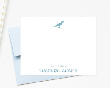 Personalized T-Rex Kids Stationery for Boys with Envelopes, Dinosaur Stationary Notecards for Him, Stationary Gift Set, Dino Stationery Card