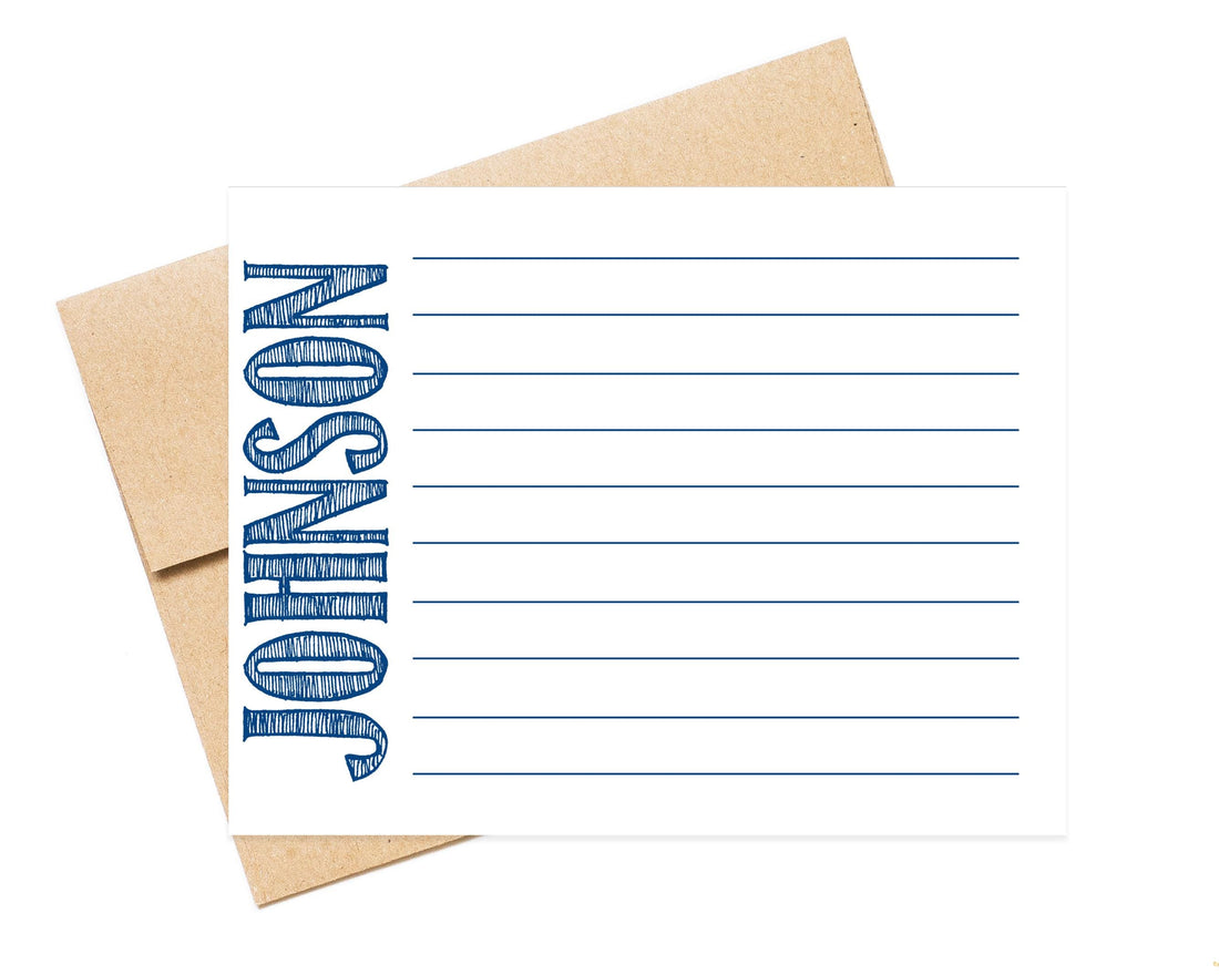 Personalized Stationery Set For Boys, Thank You Cards For Birthday, Stationery with Lines for Kids, Holiday Letters to Grandparents