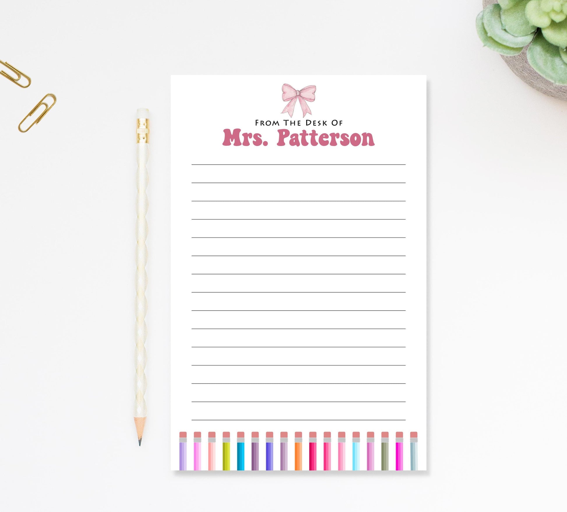 Personalized Notepad For Her, Teachers Employee Appreciation Cute Notepad Gift, Regular and Mini Notepad