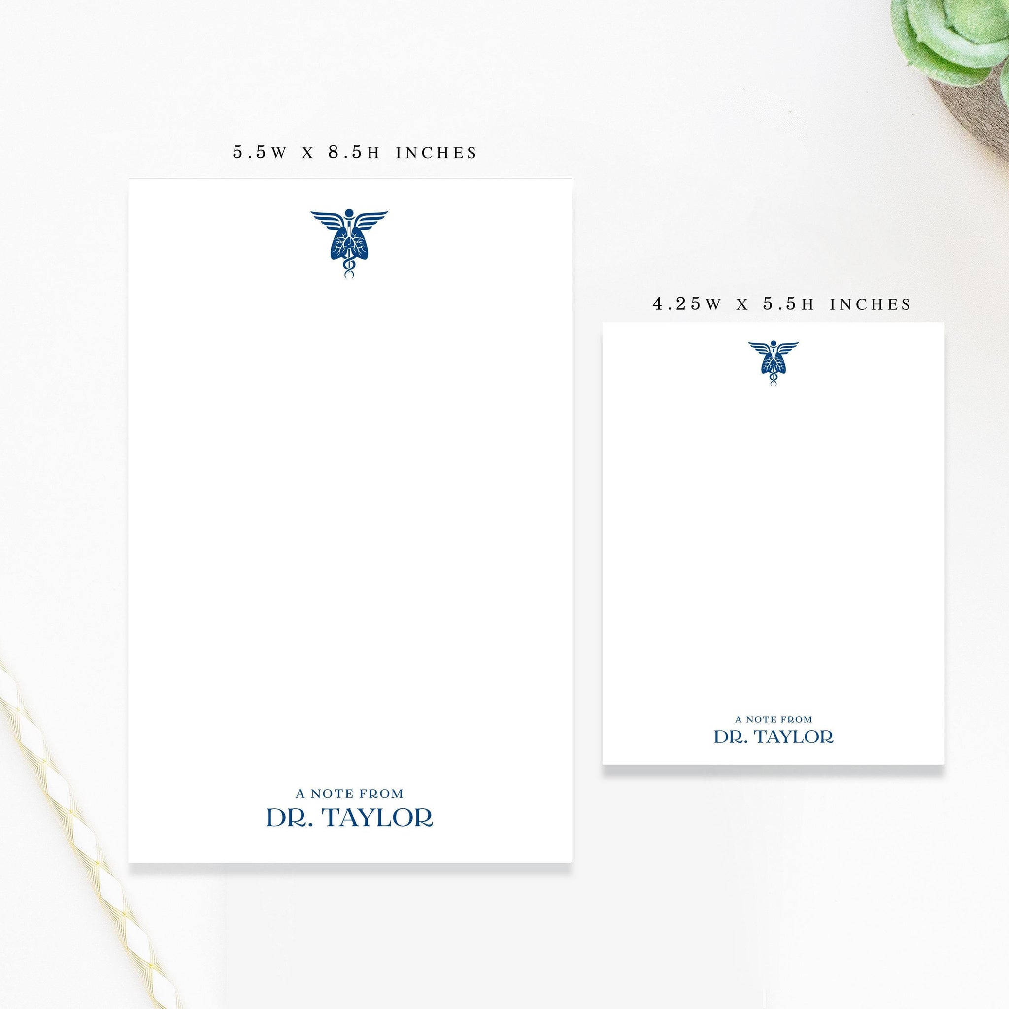 Personalized Respiratory Notepad, Custom Gift for Doctor, Memo Pad Custom Stationery