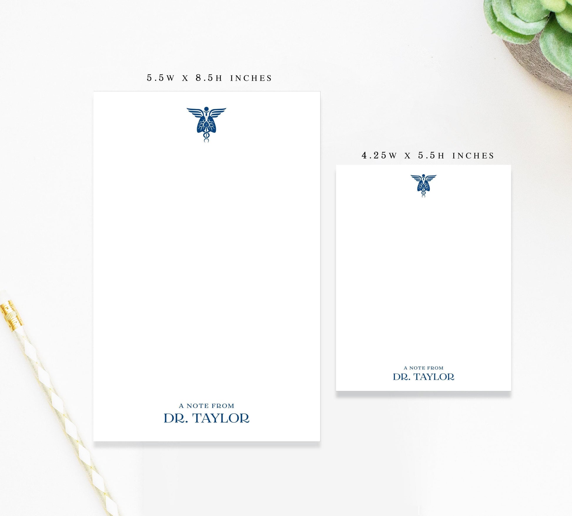 Personalized Respiratory Notepad, Custom Gift for Doctor, Memo Pad Custom Stationery