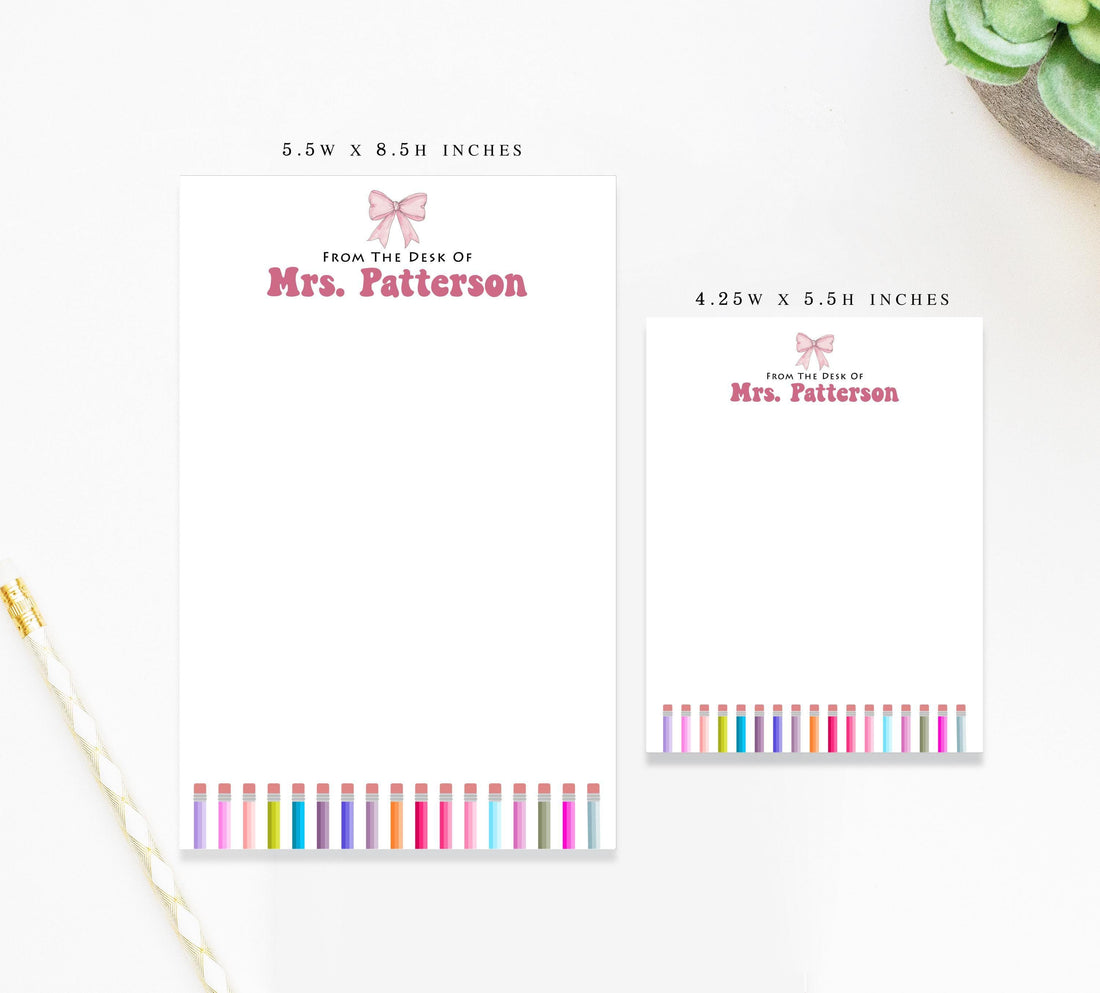 Personalized Notepad For Her, Teachers Employee Appreciation Cute Notepad Gift, Regular and Mini Notepad