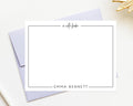 Personalized Bordered Stationary for Her, Minimalist Stationary for Simple Notes, Personalized Stationary Gift, A Note From Card Design