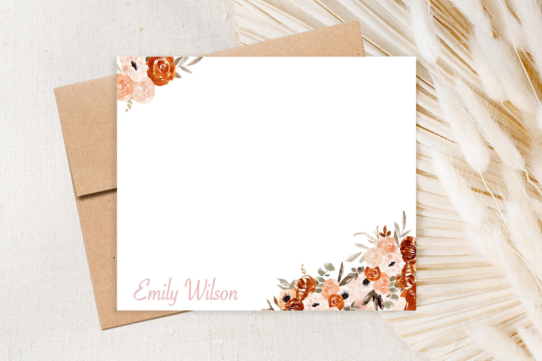 Personalized Printed Fall Stationery Set, Fall Wedding Thank You Notes, Gifts for Women, Seasonal Stationery Cards