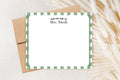 Personalized Holiday Checkered Stationary for Family, Modern Christmas Stationary Card, A2 Flat Family Notecards Set