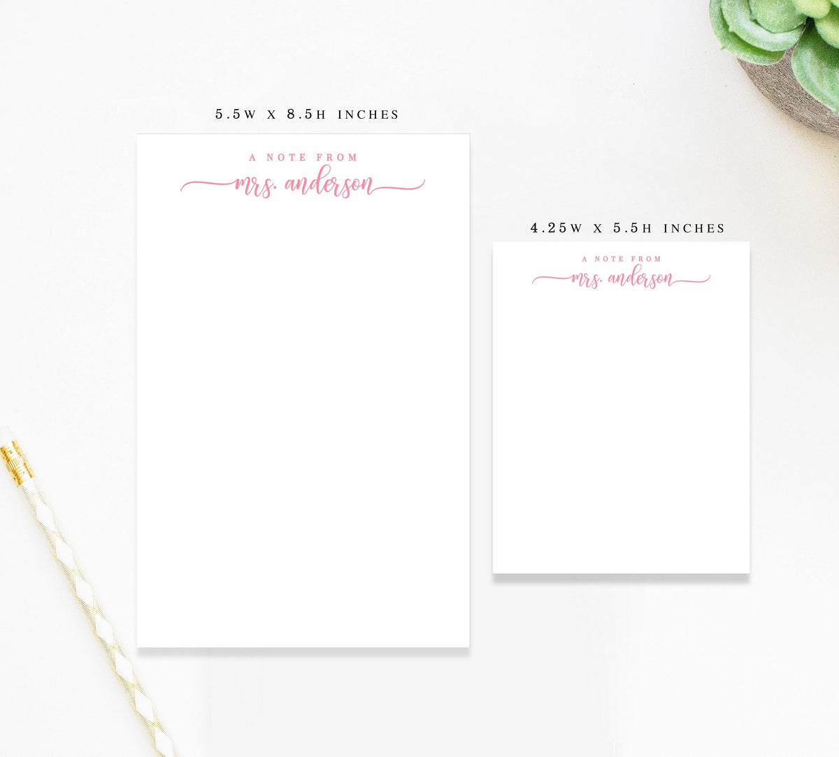 Personalized Notepad With Script Text Gift For Teacher, Notepad for Guidance Counselors, End of Year School Appreciation Stationary