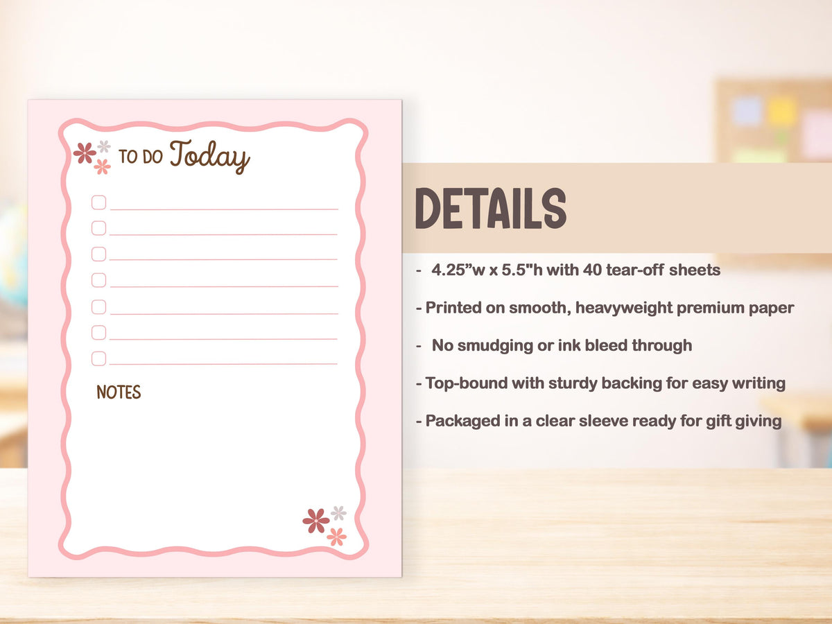 Cute Teacher Notepad Gift, To Do List Teacher Appreciation, Teacher Scallop Stationary for Notes, Daycare Gift, Back to School Gift
