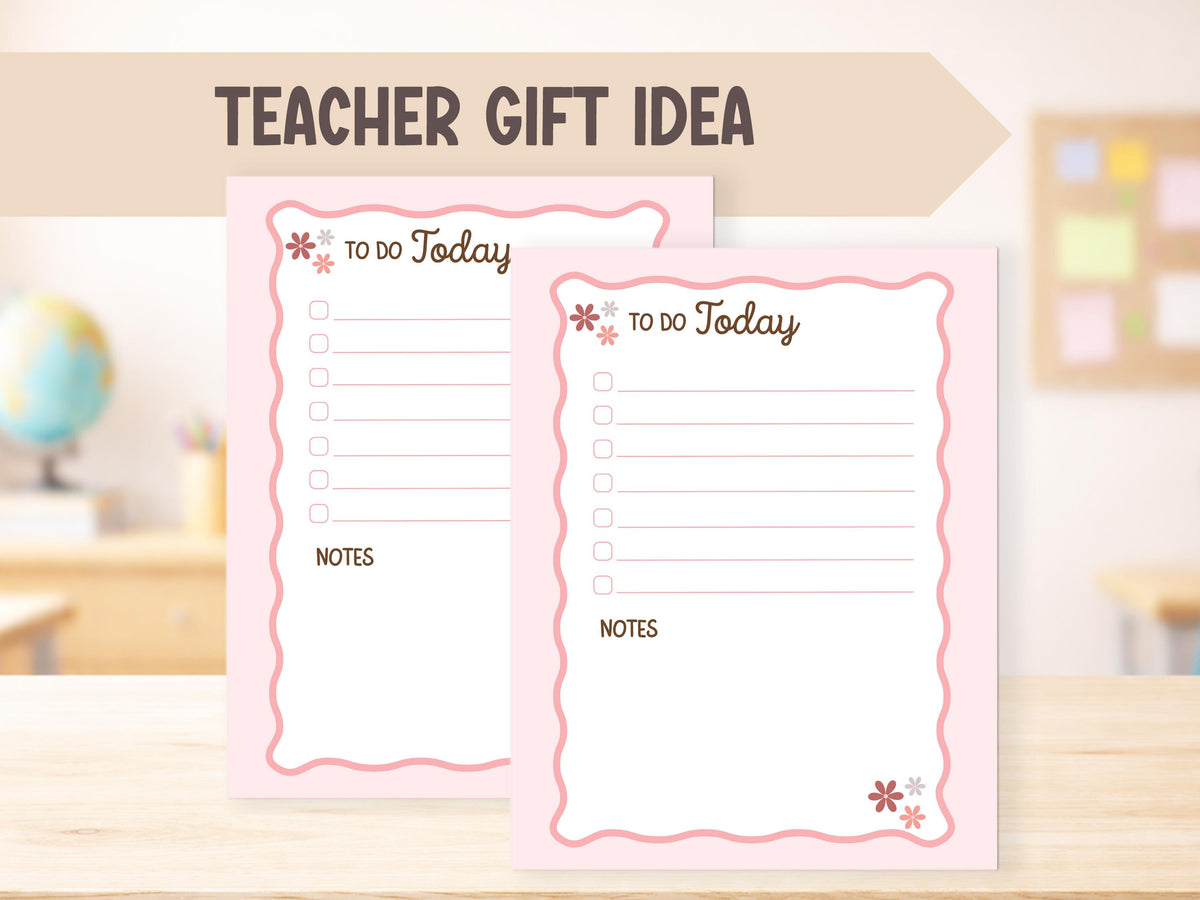 Cute Teacher Notepad Gift, To Do List Teacher Appreciation, Teacher Scallop Stationary for Notes, Daycare Gift, Back to School Gift