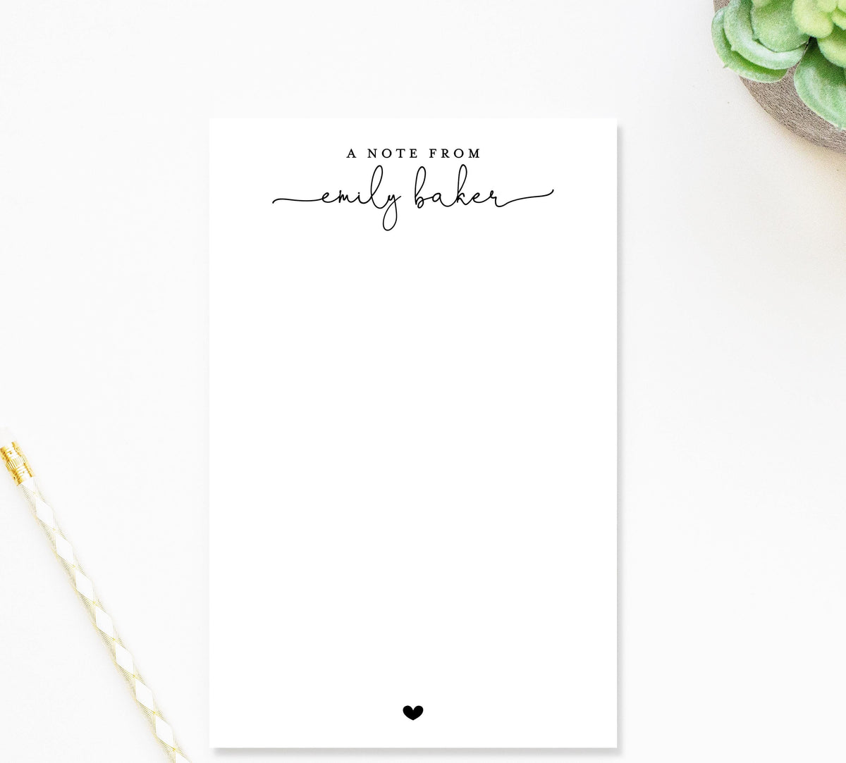 Personalized Custom Notepad with Script Text, To Do List Gift For Her, Handmade Notepad For Girls, Personalized Teacher Lined Office Notepad