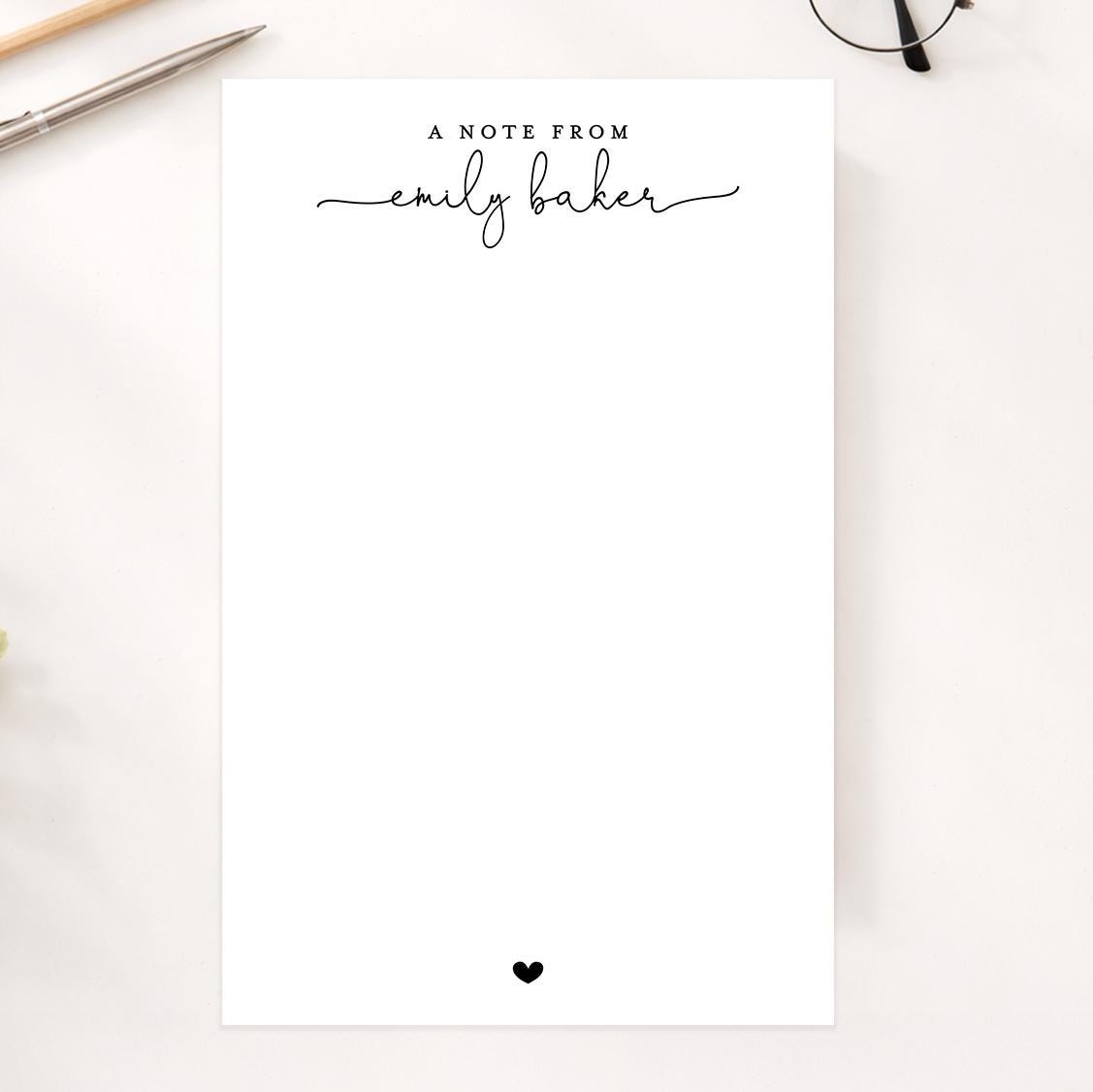 Personalized Custom Notepad with Script Text, To Do List Gift For Her, Handmade Notepad For Girls, Personalized Teacher Lined Office Notepad