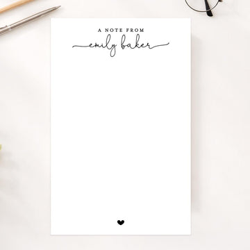Personalized Custom Notepad with Script Text, To Do List Gift For Her, Handmade Notepad For Girls, Personalized Teacher Lined Office Notepad
