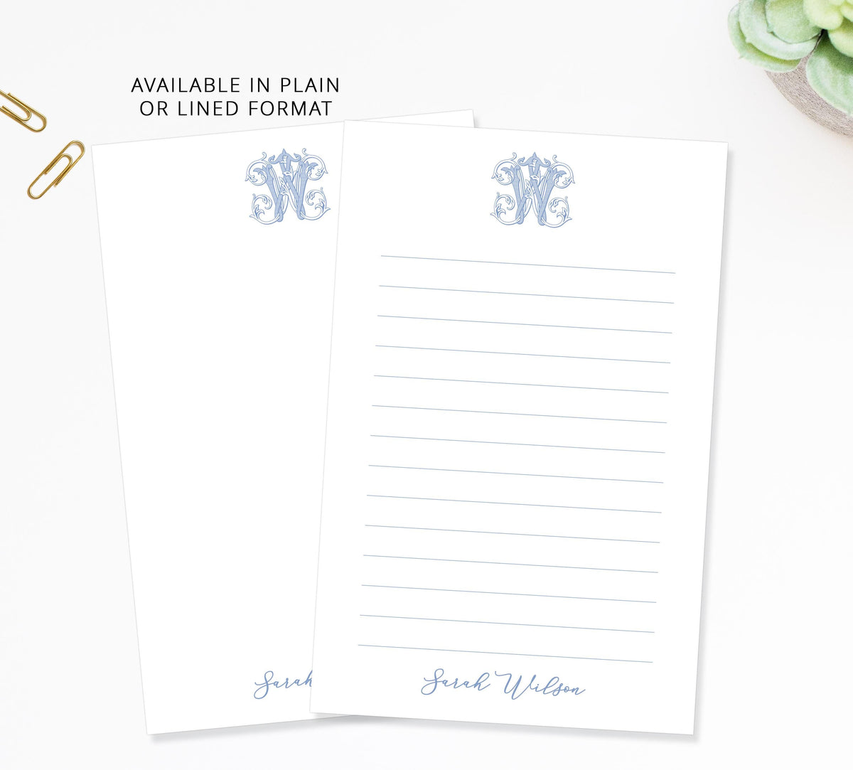 Personalized Monogram Notepad with Script Text, To Do List Gift For Her, Handmade Gift for Mom, Personalized Teacher Lined Office Notepad