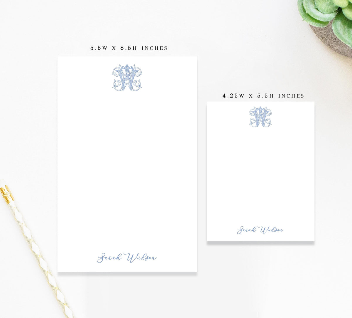 Personalized Monogram Notepad with Script Text, To Do List Gift For Her, Handmade Gift for Mom, Personalized Teacher Lined Office Notepad