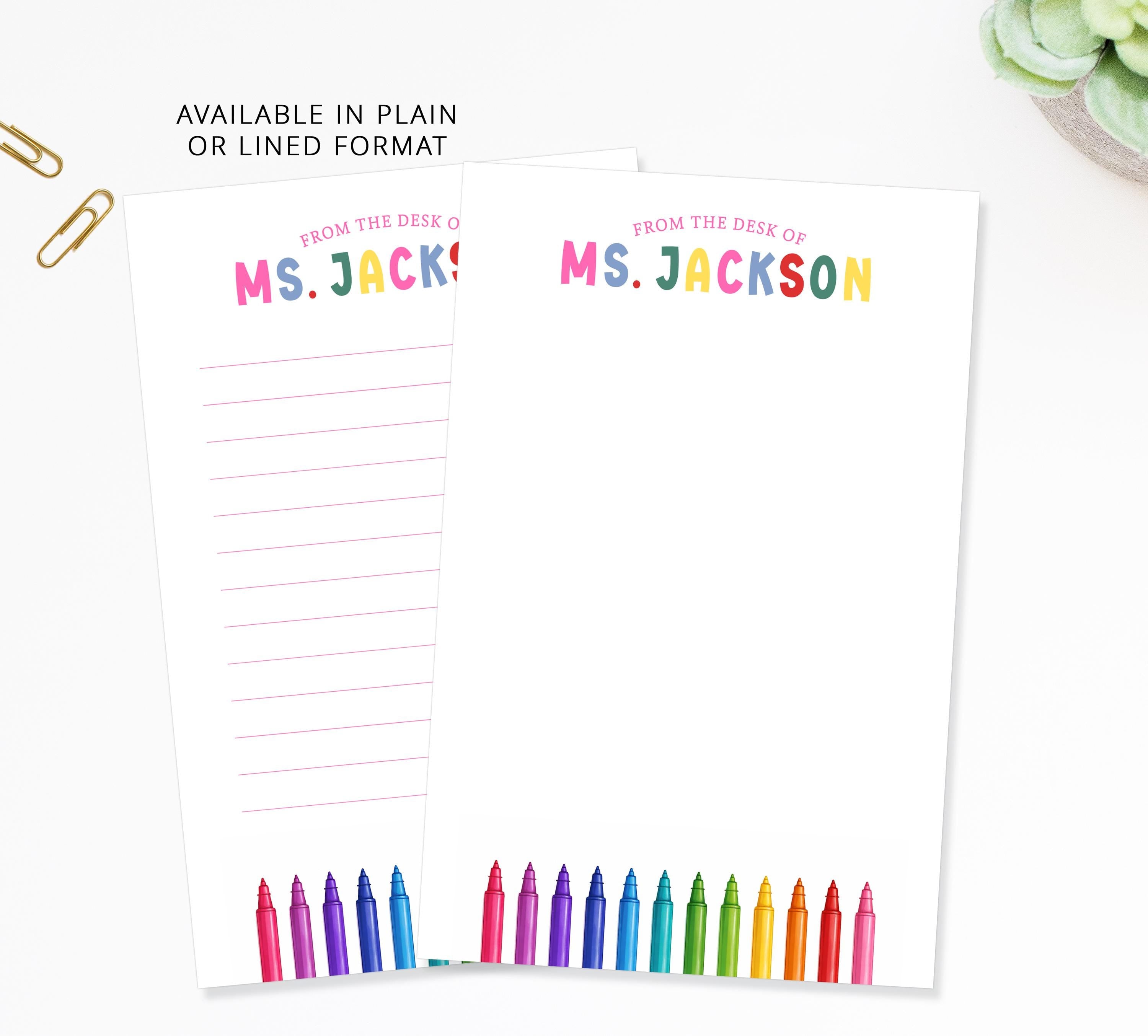 Personalized Teacher Notepad with Markers, Custom To Do List Pad, Teacher Appreciation Gift, End of Year Teacher Gift Stationary
