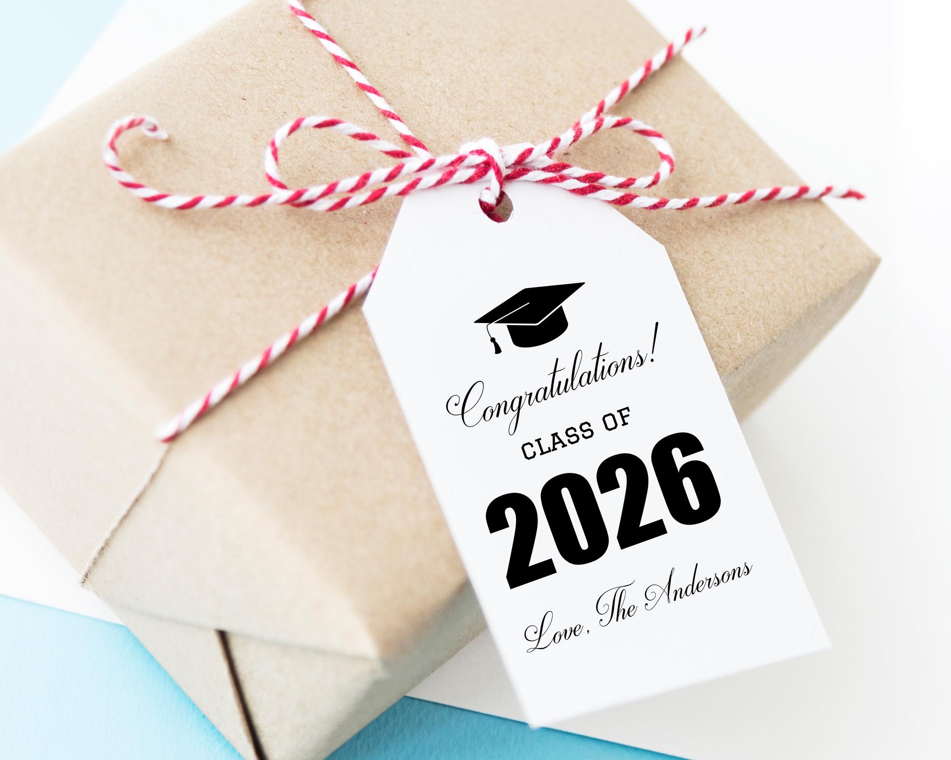 Personalized Graduation Gift Tags, Class of 2026 Tags, Custom Congrats Labels, Graduation Party Favor Tags, Senior Graduation Gift