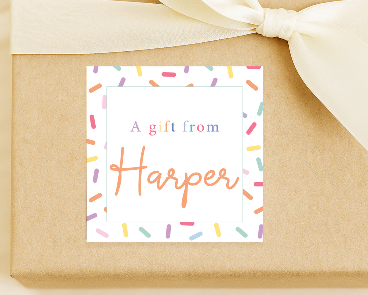 Personalized Confetti Multicolor Happy Birthday Calling Cards For Party