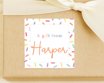 Personalized Confetti Multicolor Happy Birthday Calling Cards For Party