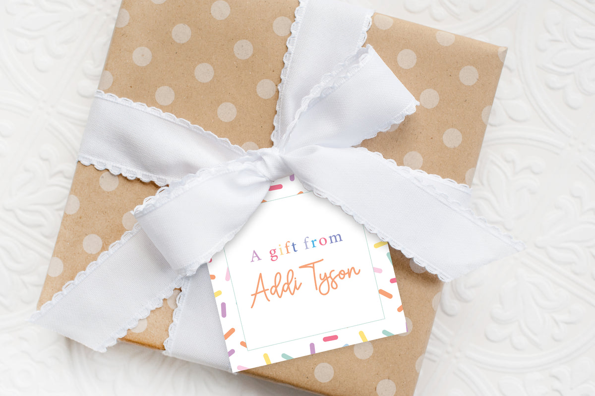 Personalized Confetti Multicolor Happy Birthday Calling Cards For Party