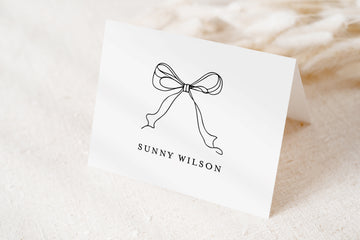 Personalized Bow Folded Card Thank You Stationery
