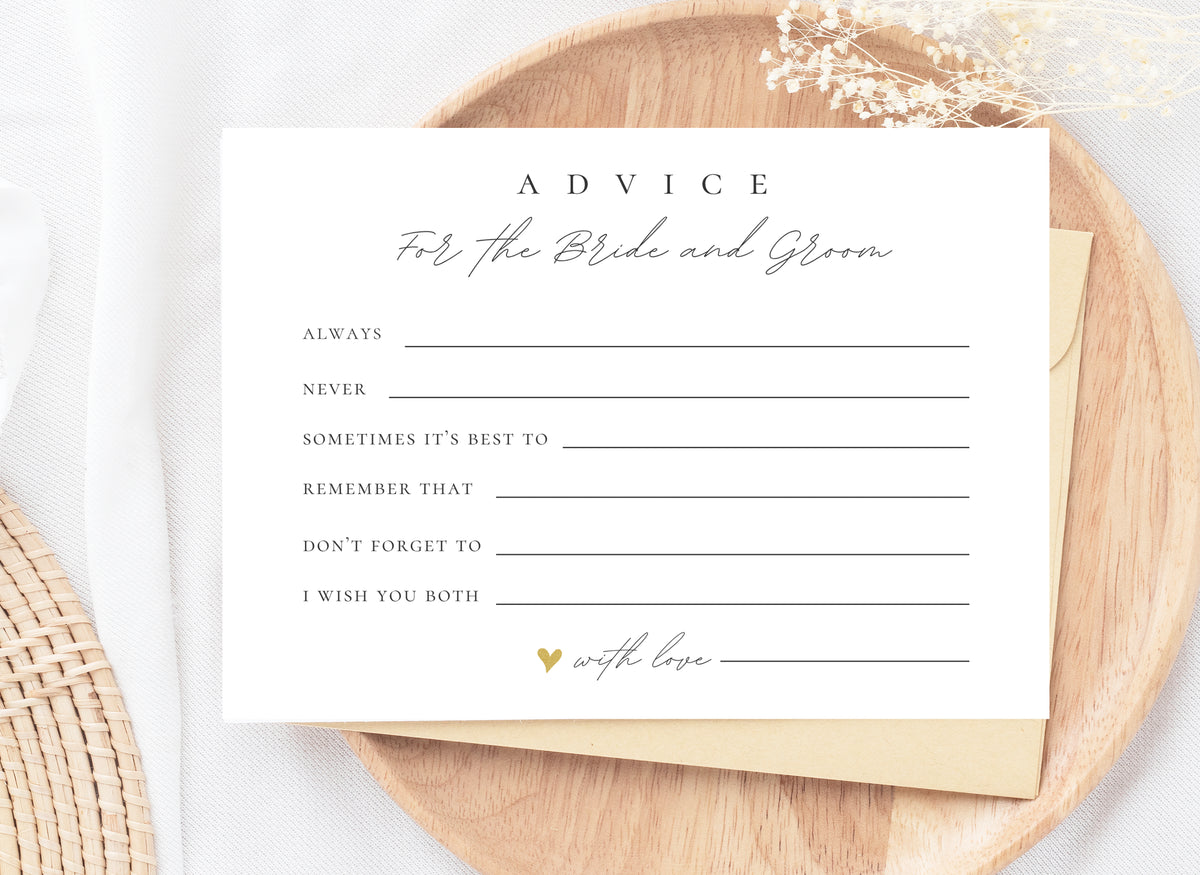 Advice and Wishes for the New Mr and Mrs Game, 10 Cards