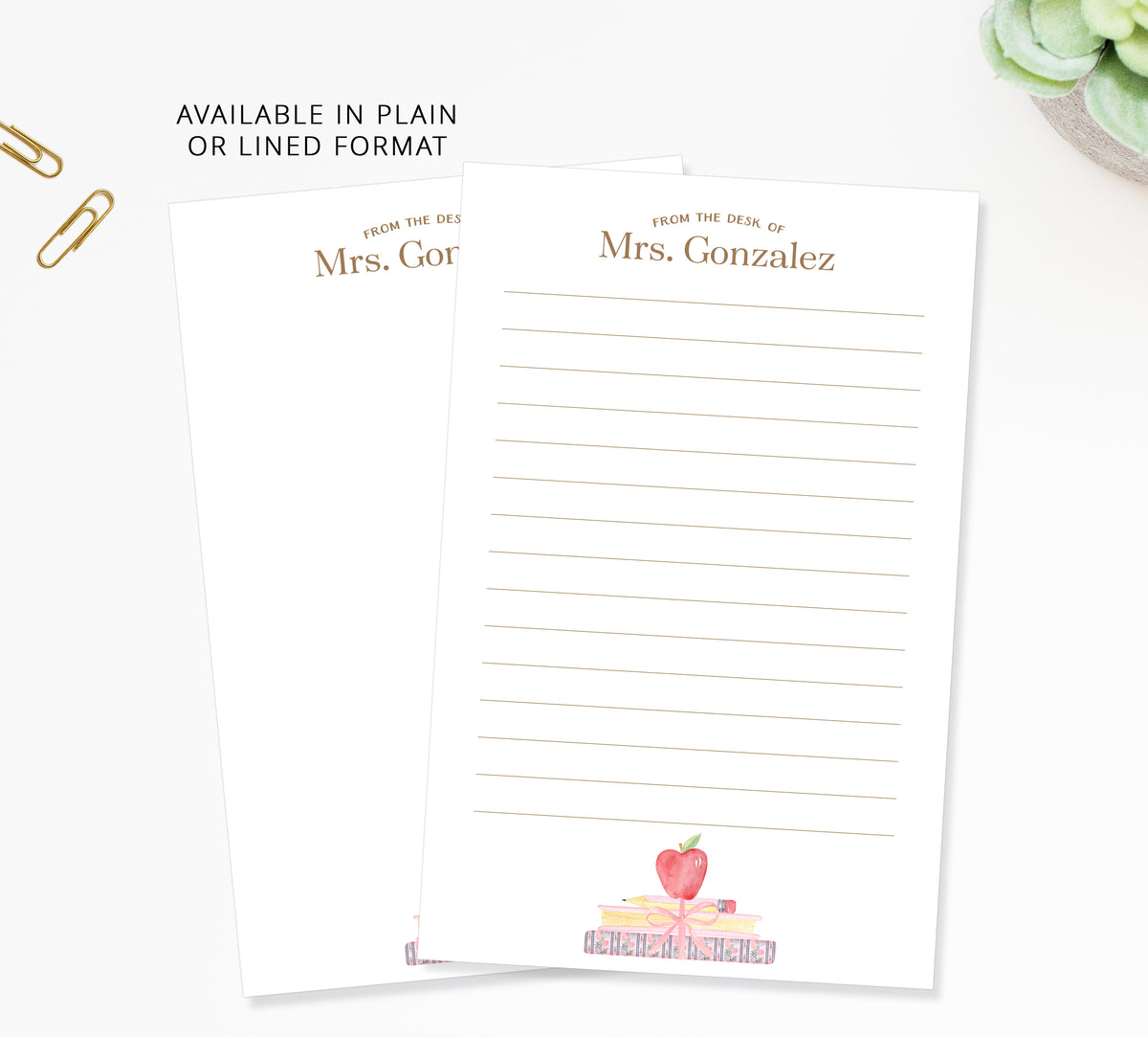 Personalized Teacher Notepad – Custom Stationery with Chipboard Backing for School