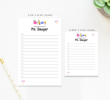 Personalized Teacher Notepad Gift, Colorful To Do List for School Notes, Custom Teacher Notepad, Teacher Appreciation, Writing Pad