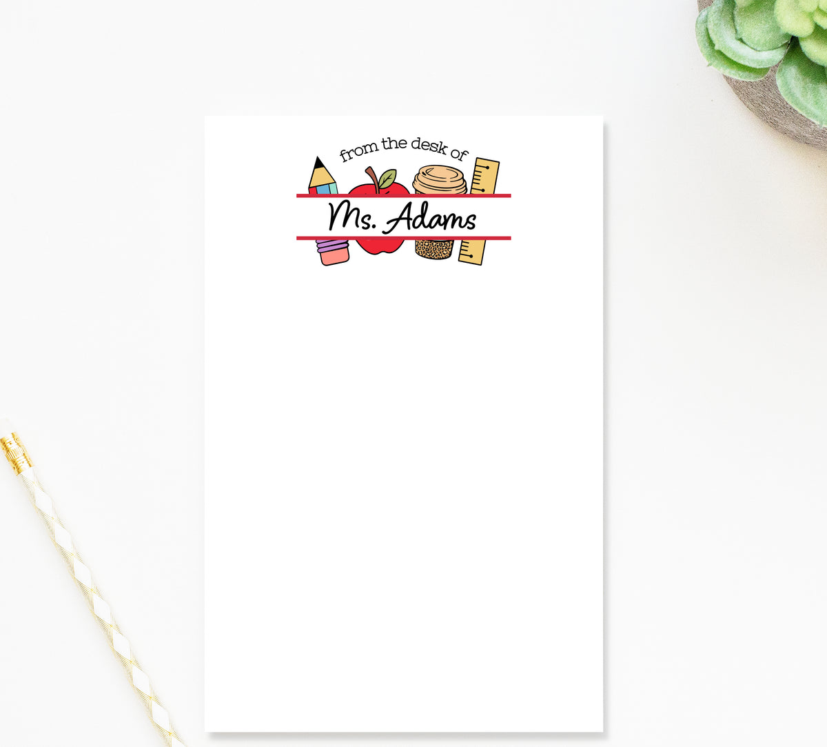 Personalized Notepad for Teacher Appreciation
