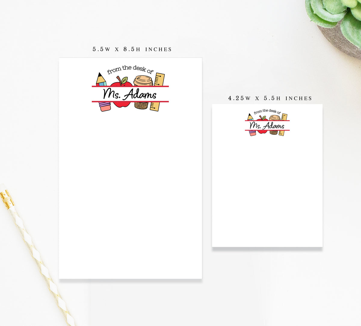 Personalized Notepad for Teacher Appreciation